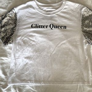💫NWOT GLITTER QUEEN CROP TOP💫 SZ XL